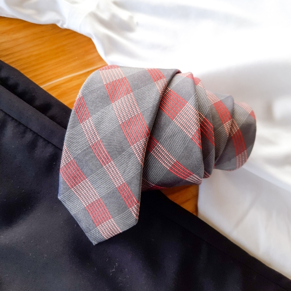 Calvin Klein Other - NEW Calvin Klein Silk Skinny Slim Plaid Tie NWOT